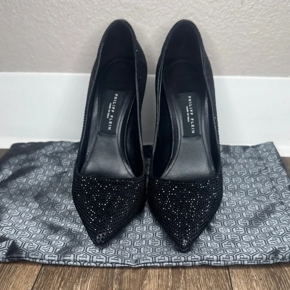 Philipp Plein Glittering Black Women's Heels